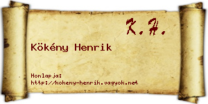 Kökény Henrik névjegykártya