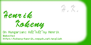 henrik kokeny business card